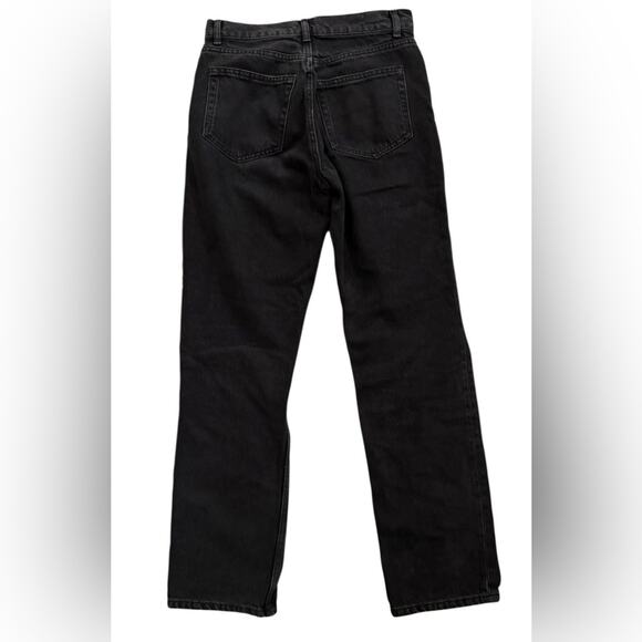 REFORMATION Cynthia High Rise Straight Jeans Black Lagoon Destroyed Size 25 - Picture 7 of 13